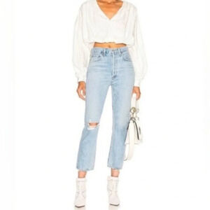 AGolde Riley High Rise Straight Jeans In Shatter